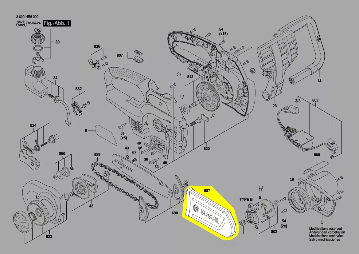 Protège chaine réf. F 016 L74 192 Bosch